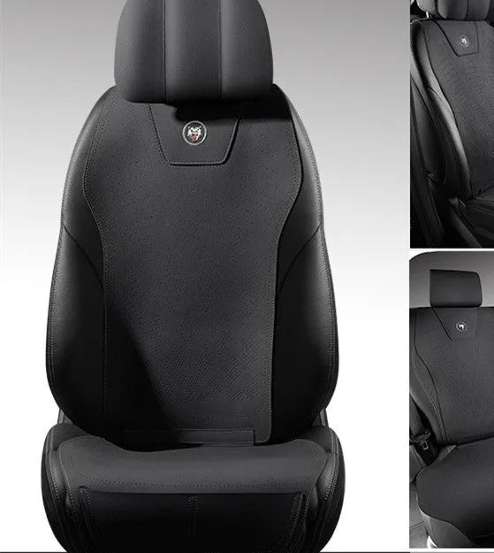 Tailored leather ultra thin car seat cover with fur material and gradient hole design in six colour options
