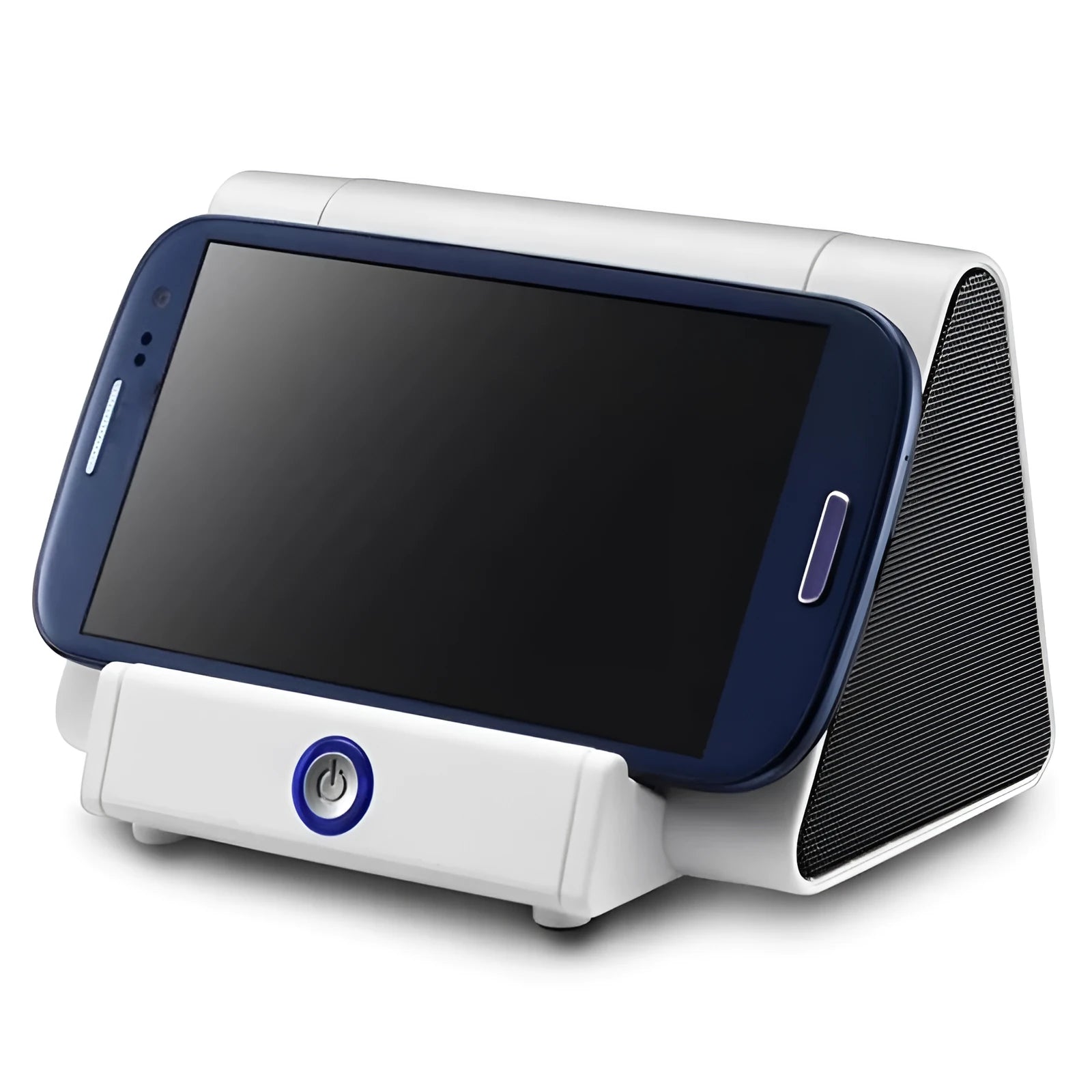 Black and white mini wireless Bluetooth speaker for mobile phones and computers.