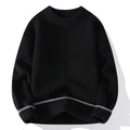 Men's loose fit chemical fibre blend sweater in grey colour showing round neck and long sleeve design