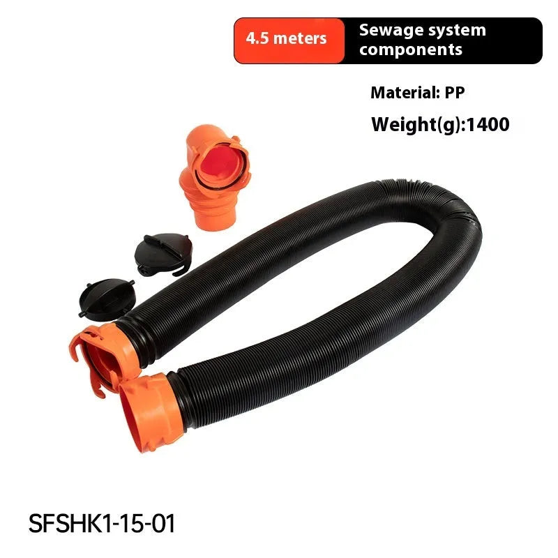 90 degree rotary elbow joint sewage hose shown in 4.5 metre and 6 metre lengths