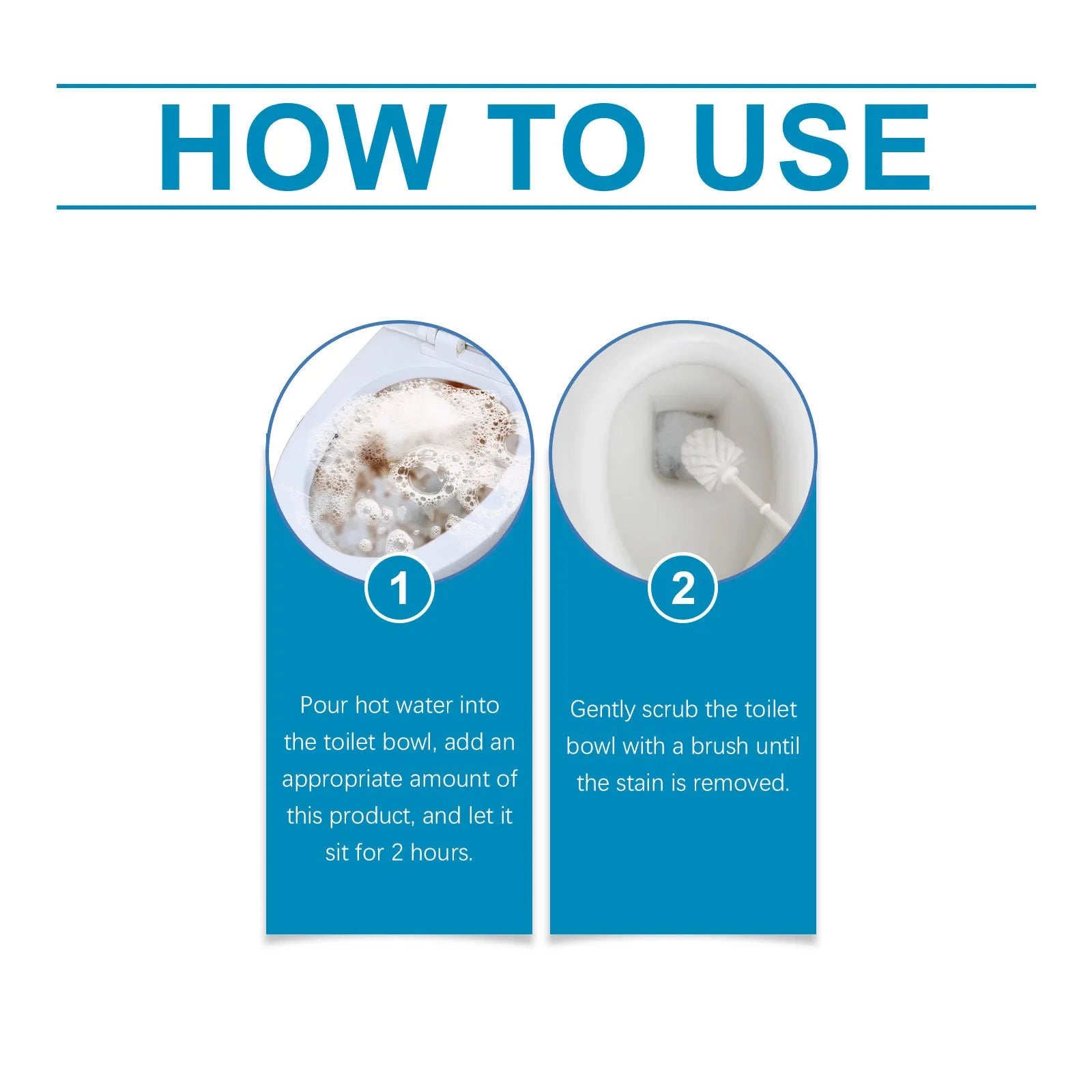 Pack of toilet cleaning powder showing four 30g sachets, 120g total, for descaling and stain removal