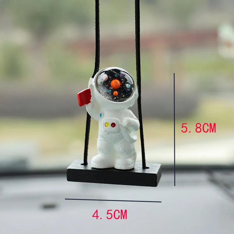 Resin car pendant with cartoon astronaut designs for vehicle interior decoration