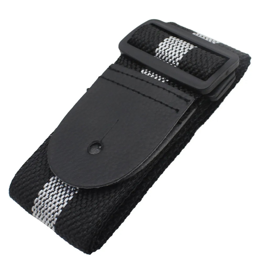 Woven cotton guitar strap with stripe pattern in five colour choices for guitar, bass and ukulele
