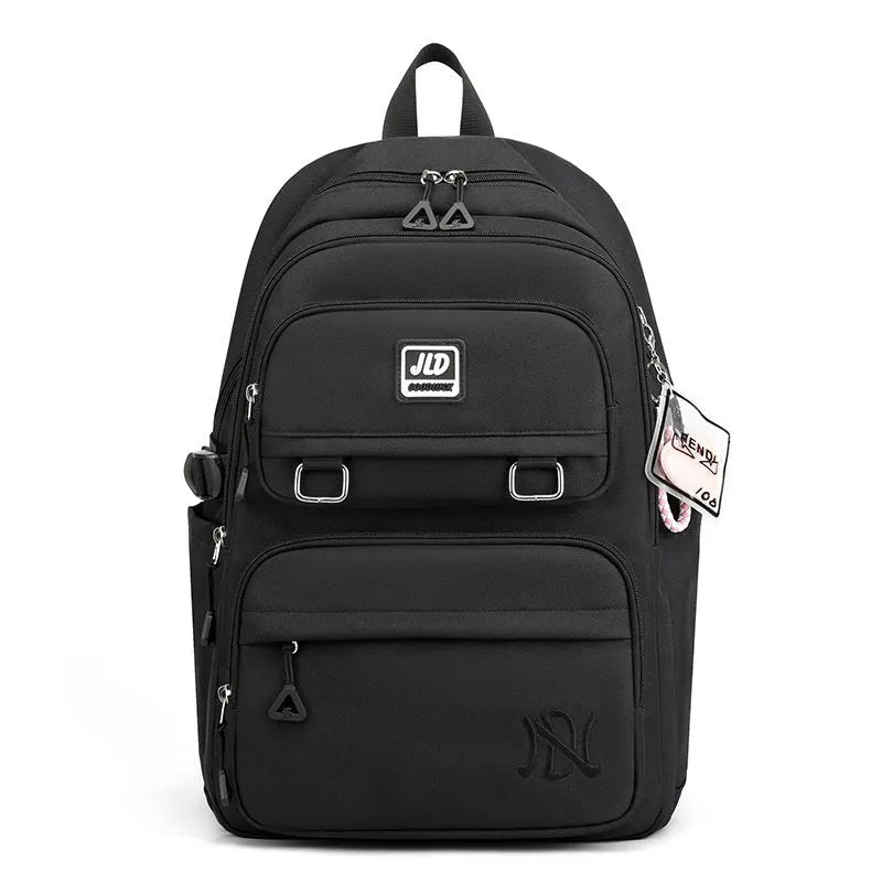 Girls' large capacity waterproof school backpack with physiological curve backplane in multiple colour and pattern options