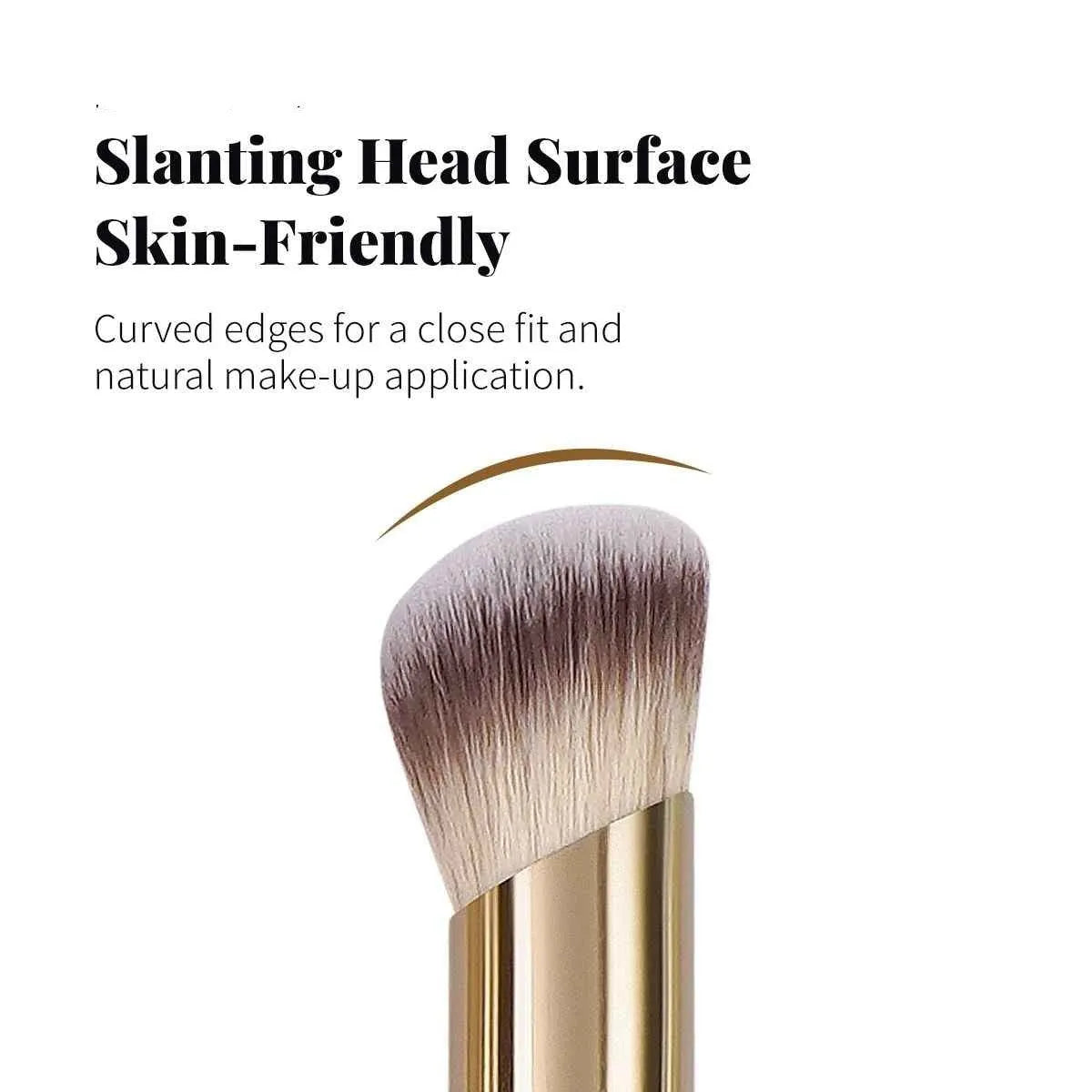 MAANGE angled blush makeup brush set in apricot colour with synthetic hair bristles