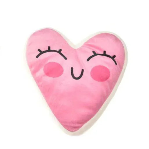 PP plastic pet chew toy with textured surface for tooth cleaning, shown in peach heart pink colour