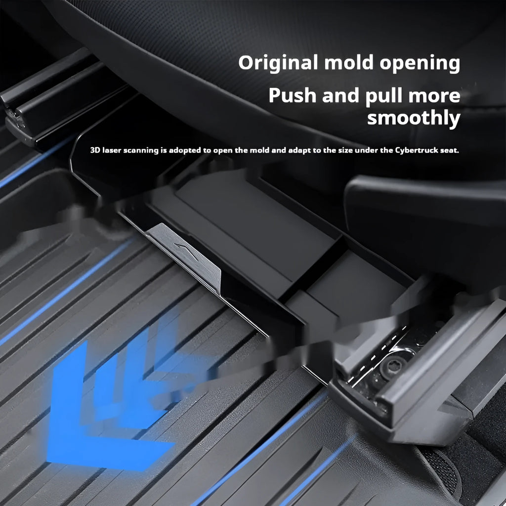 Tesla Model Y front seat lower storage box with silica gel pad and carry handle