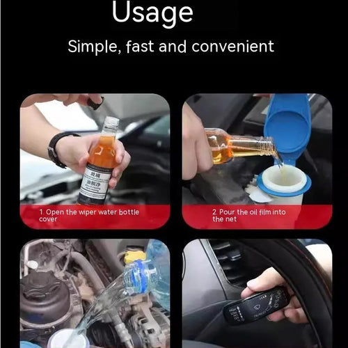Car glass oil film remover cleaner in 150ml blue and yellow spray bottles