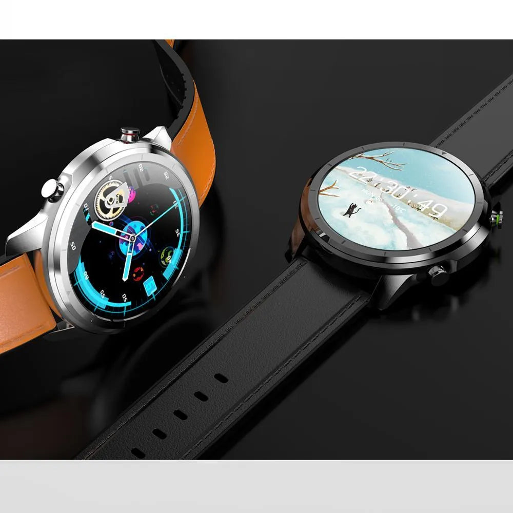 LEMFO LF26 black smart bracelet with 1.3-inch touchscreen on a wrist.