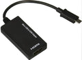 Black DisplayPort to HDMI adapter with 12cm cable and micro USB connector for smartphone TV projector connection