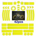 Bicycle reflective warning tape with geometric grid pattern in blue, yellow, red and white colours