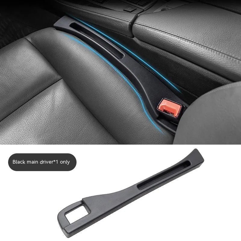 Plastic car seat gap storage organiser with handle in black or brown colour