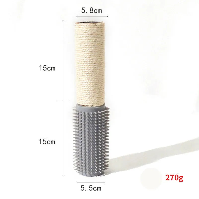 Brown sisal cat scratching post measuring 30cm tall with 5.8cm square base