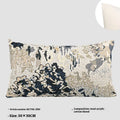 Antique blue wool blend decorative pillow with abstract floral pattern in square and rectangular sizes