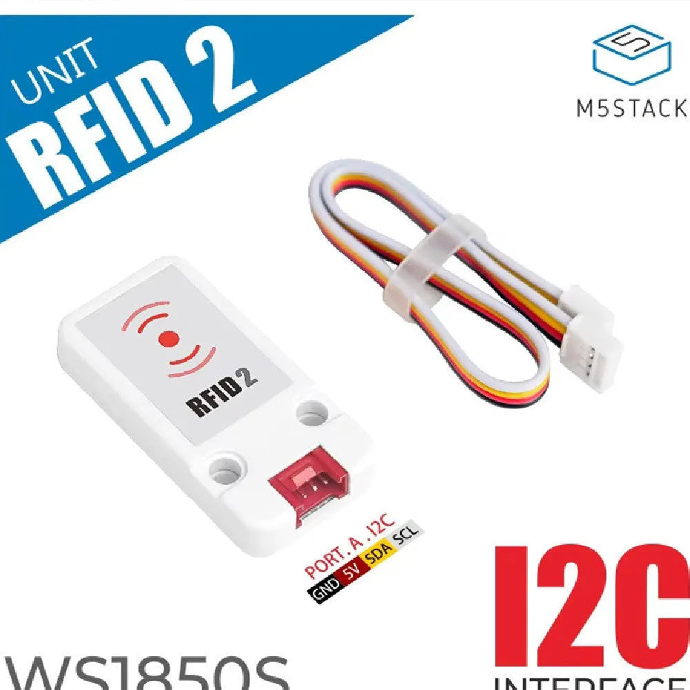 WS1850S RFID sensor module on a white background with an HY2.0-4P connection cable.