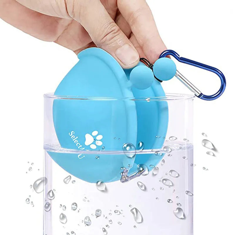 Yellow silicone dog training treat waist bag with hook-and-loop closure