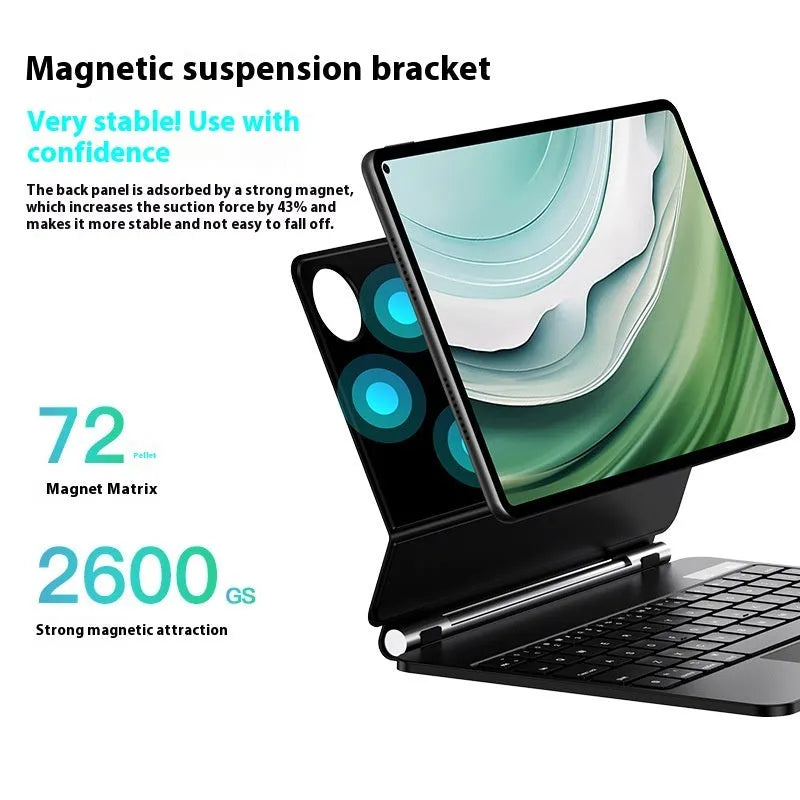Miaocontrol Keyboard Pro11 magnetic wireless keyboard and protective cover for Huawei tablets in black colour