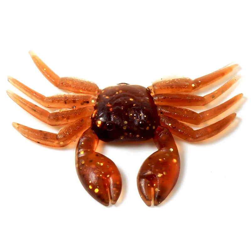 8cm PVC crab fishing lure in red and brown colour options for saltwater angling