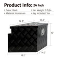 Black 26-inch aluminium alloy rolling tool case with wheels and pull handle.