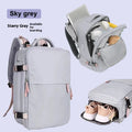 Women's large capacity Oxford cloth luggage backpack with curved straps in light grey colour