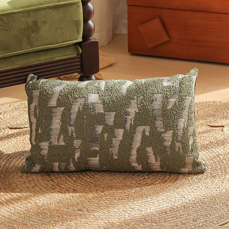 Square 45cm yarn-dyed Jacquard pillow cover with Nordic floral botanical pattern in multiple colour options.
