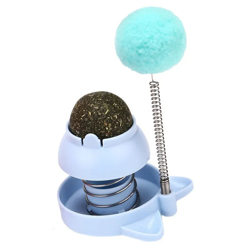 Lucky Cat mint ball cat toy on stick with music for grooming aid and boredom relief