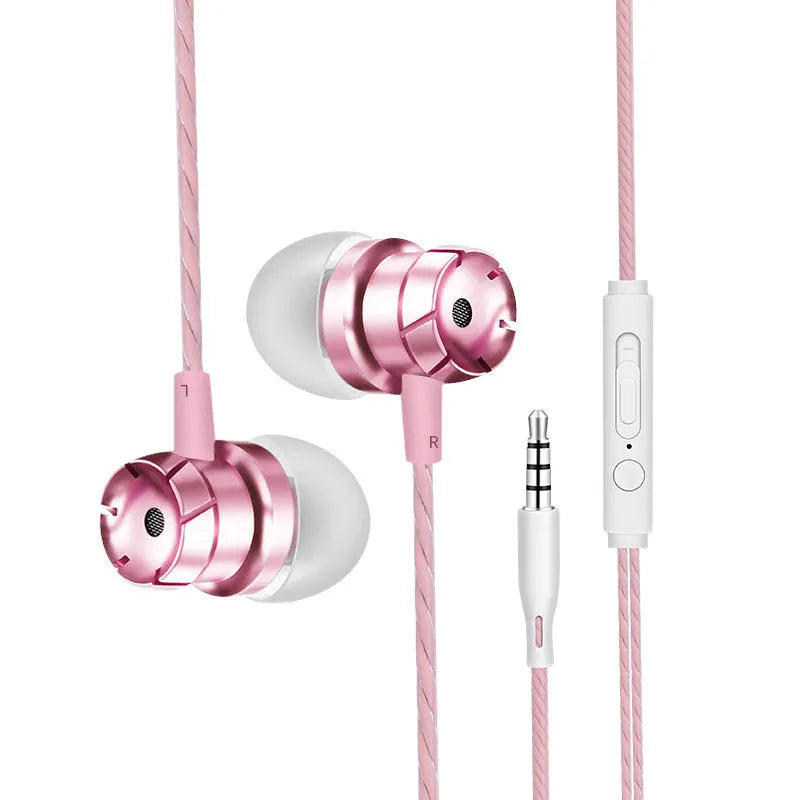 Metal turbo in-ear headphones with microphone and 3.5mm plug in various colours
