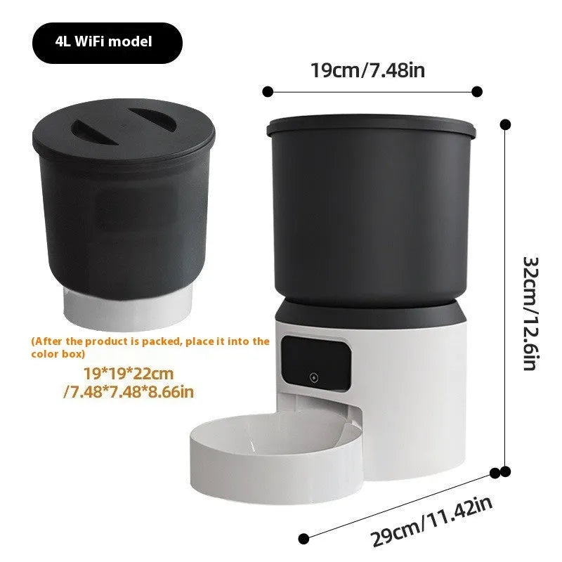 4L smart pet feeder with optional video camera and stainless steel bowl