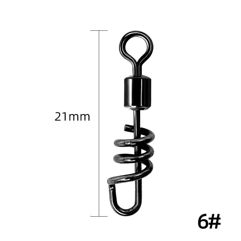 Stainless steel fishing swivel connector with 8-shaped ring design showing two connection points
