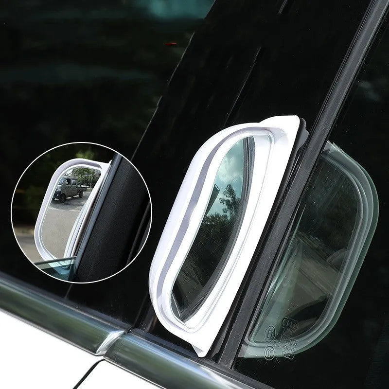 Universal wide angle rearview mirror with two-row mirror surface and ABS construction