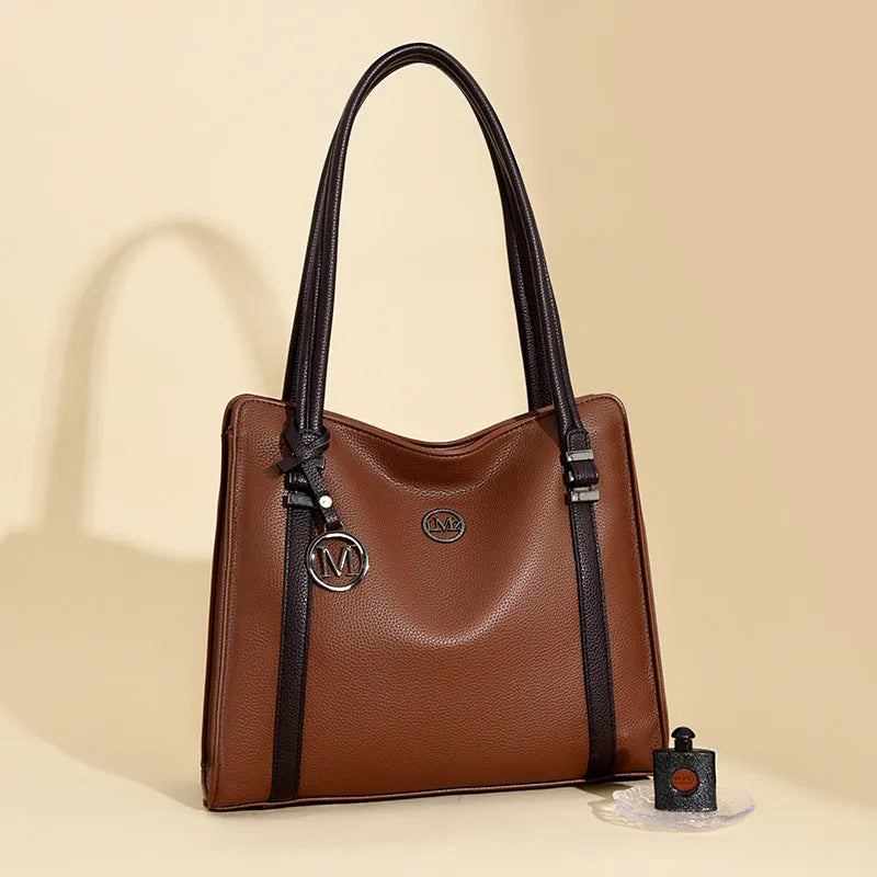 Women's large capacity crossbody bag in European retro style with soft PU leather construction