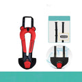 Portable child safety seat belt retainer in polyester construction with dimensions 33x22x9.5cm