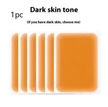 Pack of adhesive tattoo cover patches in various skin tone colours on a white background.