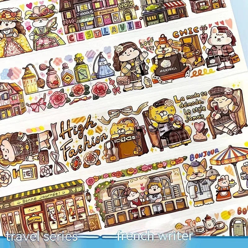 Cartoon character stickers for haemorrhoid tape packaging on Japanese paper
