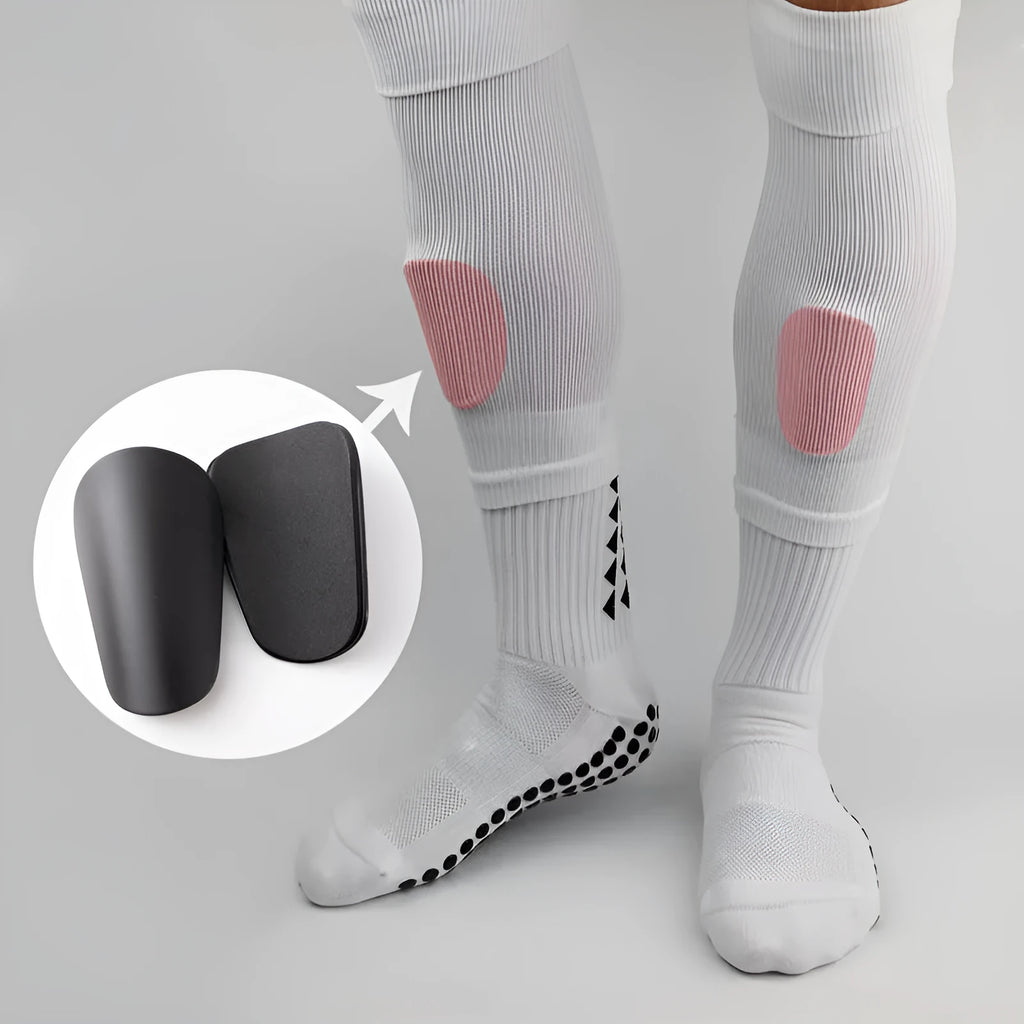 PU mini shin guards in black, white, red and dream blue colours with two-pair pack