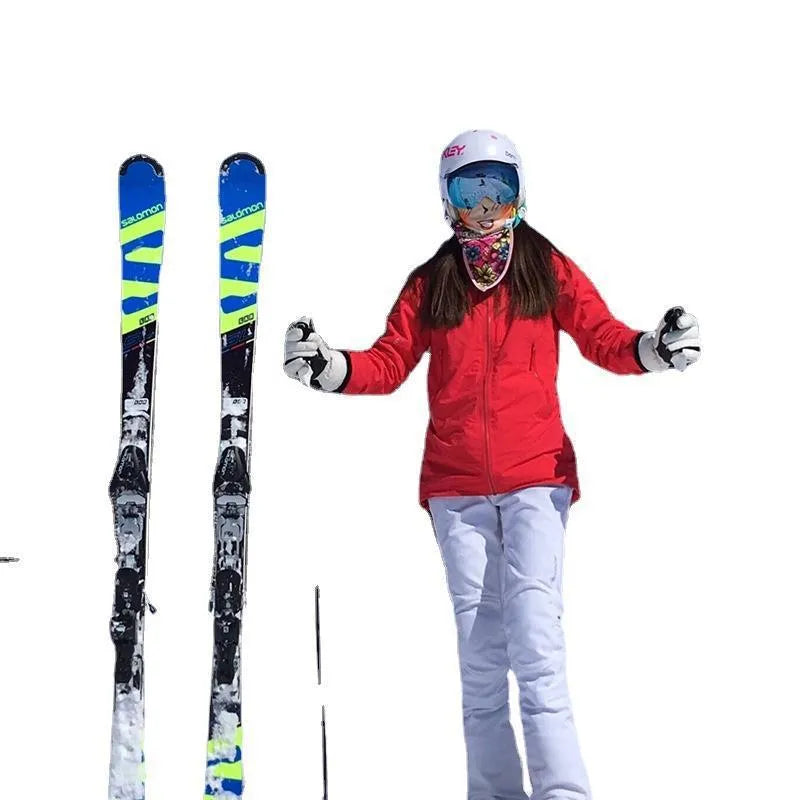 Adjustable skiing bandage strap with hook and loop fastening in black, blue, pink, and red colour options