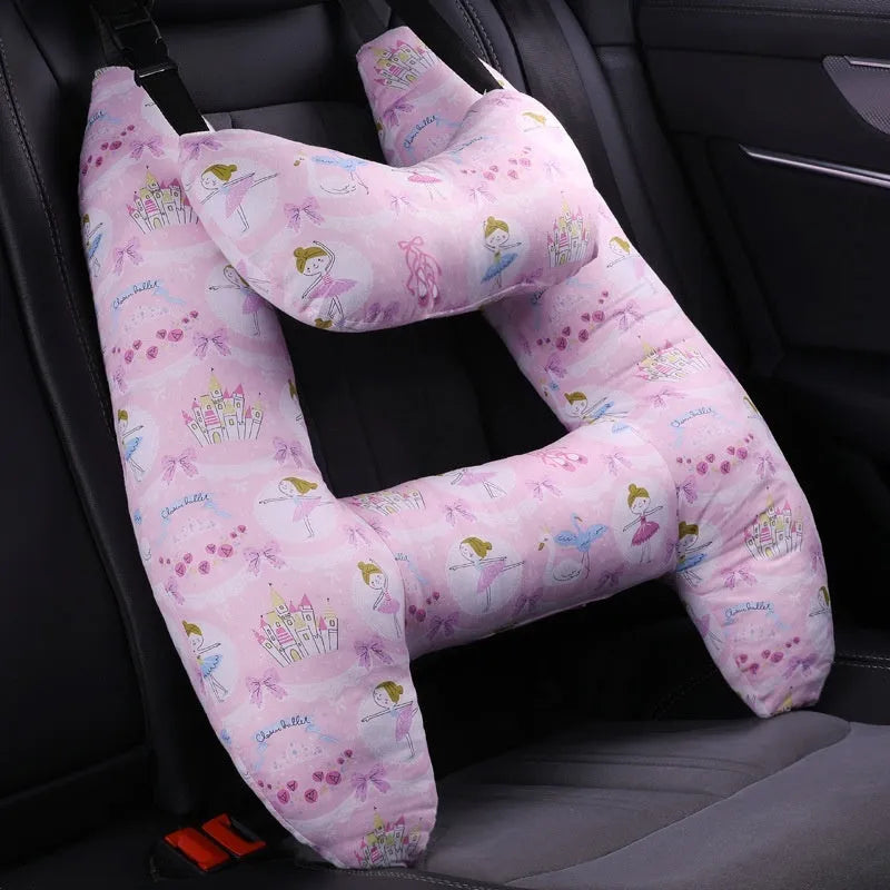 55cm by 70cm car headrest pillow in floral skirt rabbit design with optional neck support pillow.