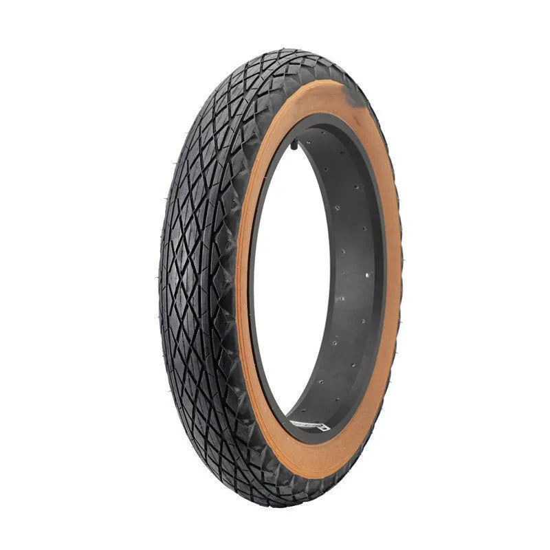 Brown rubber tyre for snowmobiles and electric beach cars measuring 20x4.0 inches