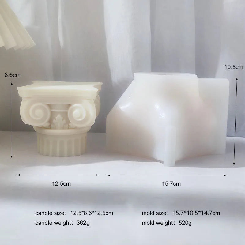 21.5cm tall Roman pillar silicone mould for candles and crafts in modern simplicity style