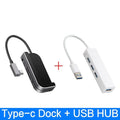 Silver aluminium grey 6-in-1 USB-C docking station for iPad Pro, showing HDMI and USB ports.