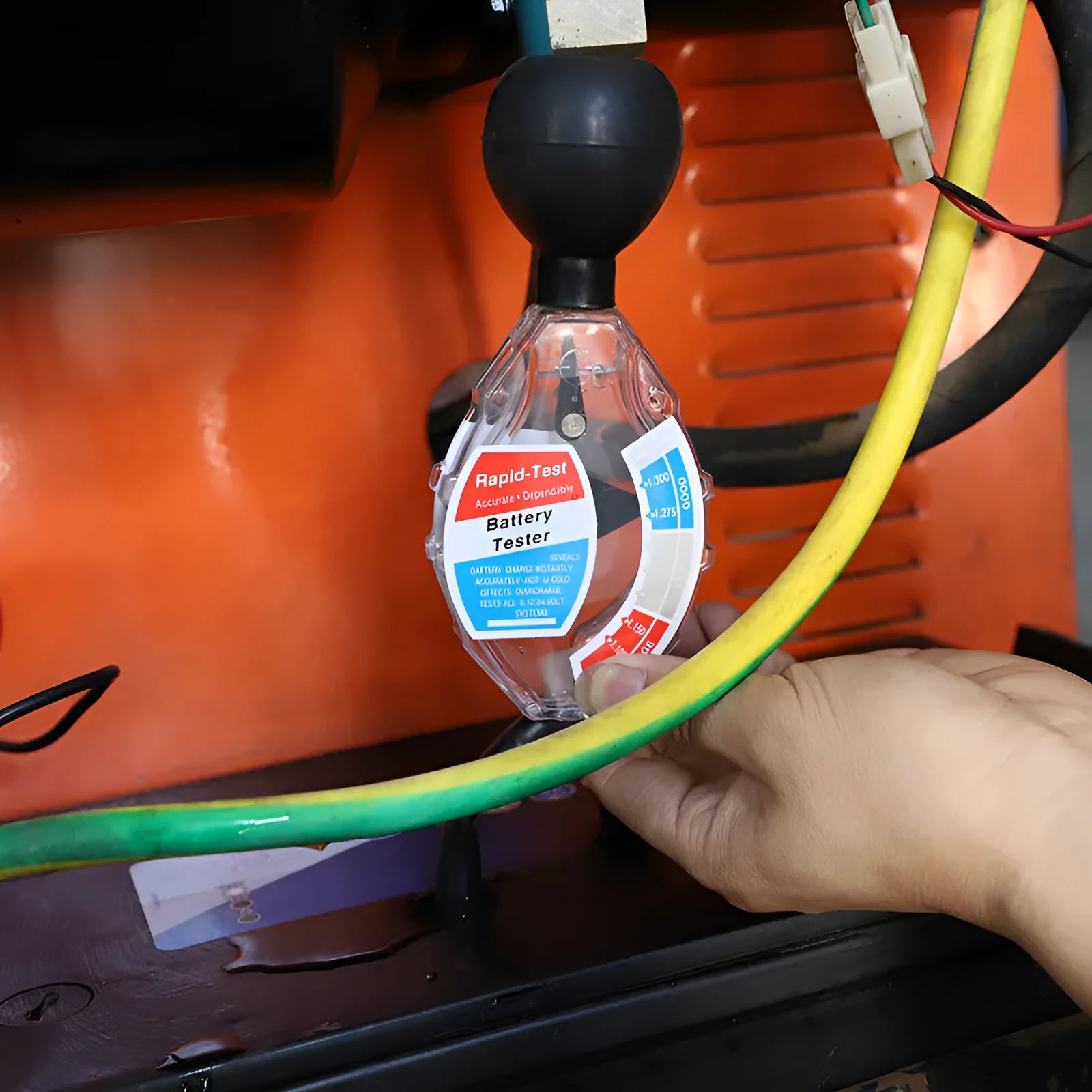ABS liquid hydrometer for lead acid battery electrolyte testing with suction bulb