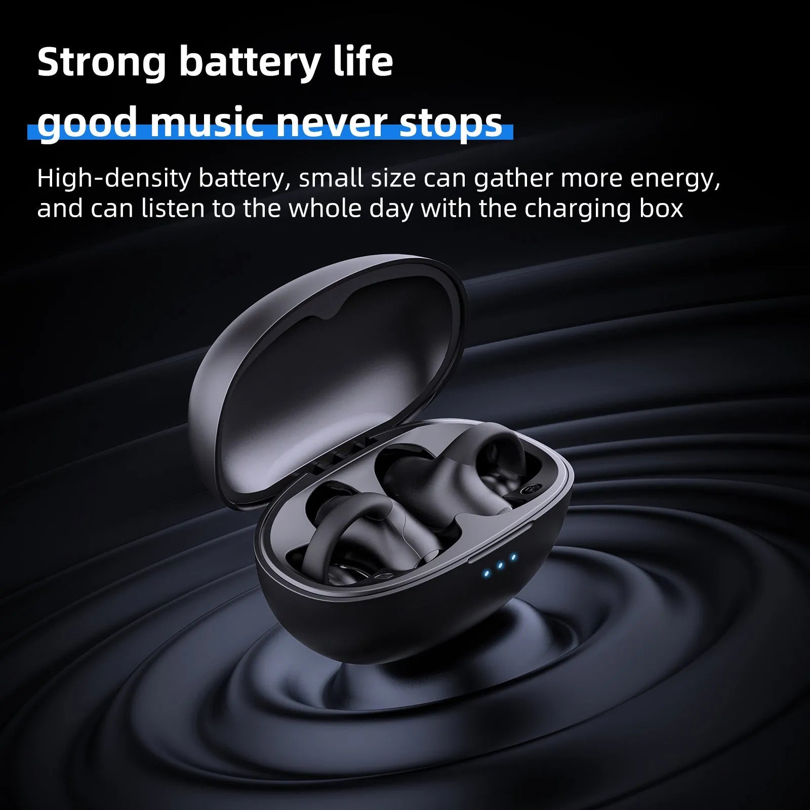Black and white T306 Bluetooth wireless clip-on gaming headset with sports earhook design