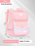 Pink large capacity waterproof oxford cloth schoolbag for primary school girls