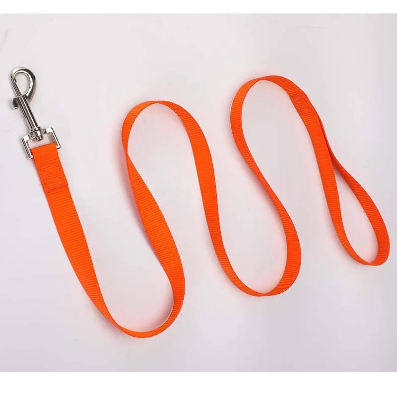 Solid colour dog training rope leash with hand-holding handle in various colour options