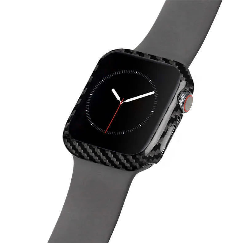 Bright black half wrap leather case on a 44mm Apple Watch 4