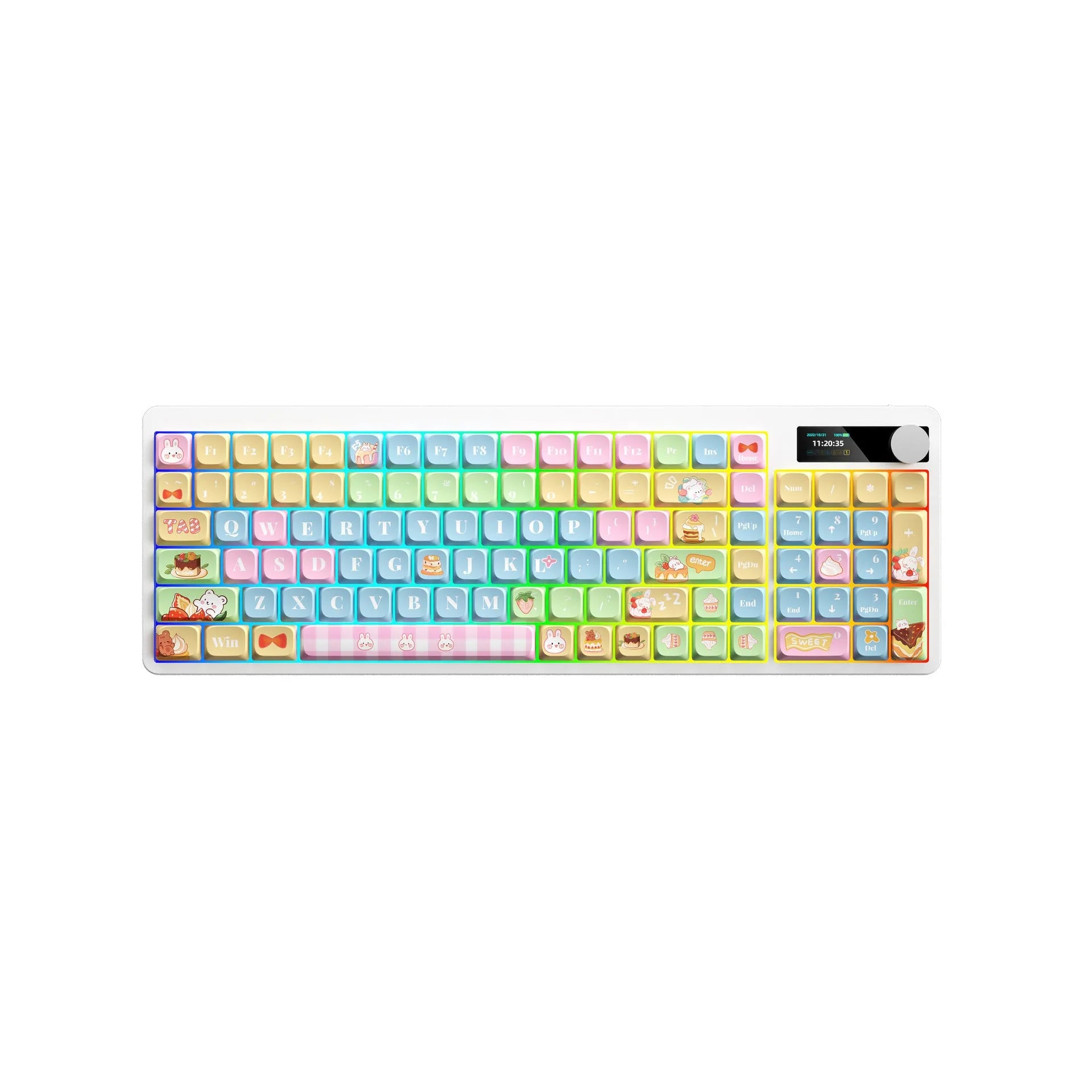 Black mechanical keyboard with RGB backlighting and full key layout for laptop use