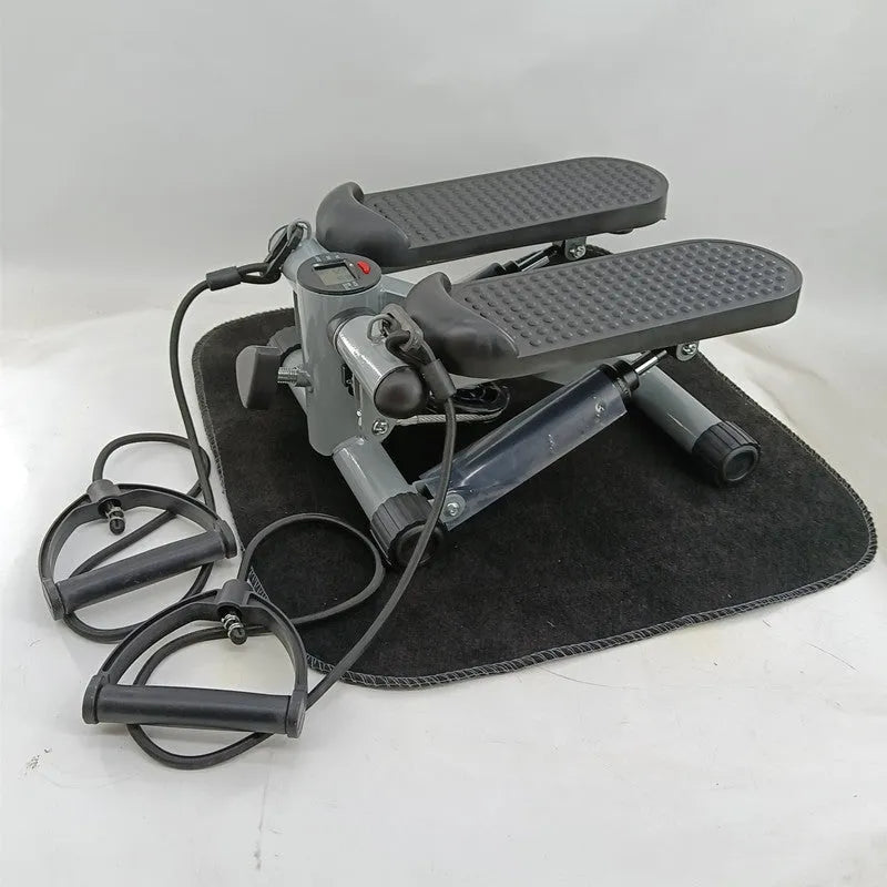 Silver grey foldable hydraulic waist slimming pedaller for home exercise