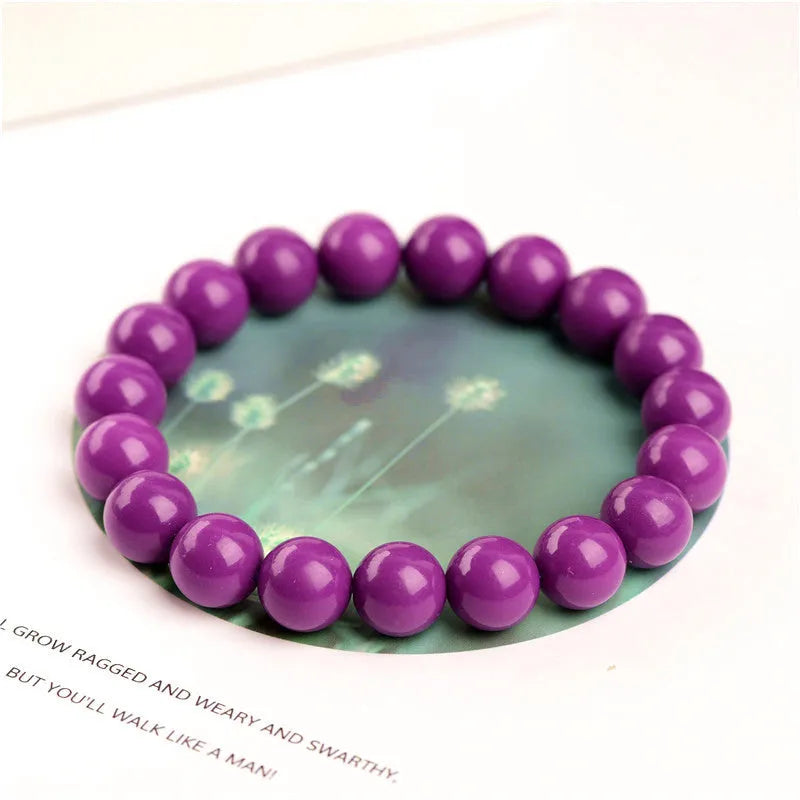 5A grade crystal bracelet in Jiuya Crystal Purple Mica colour with polished finish