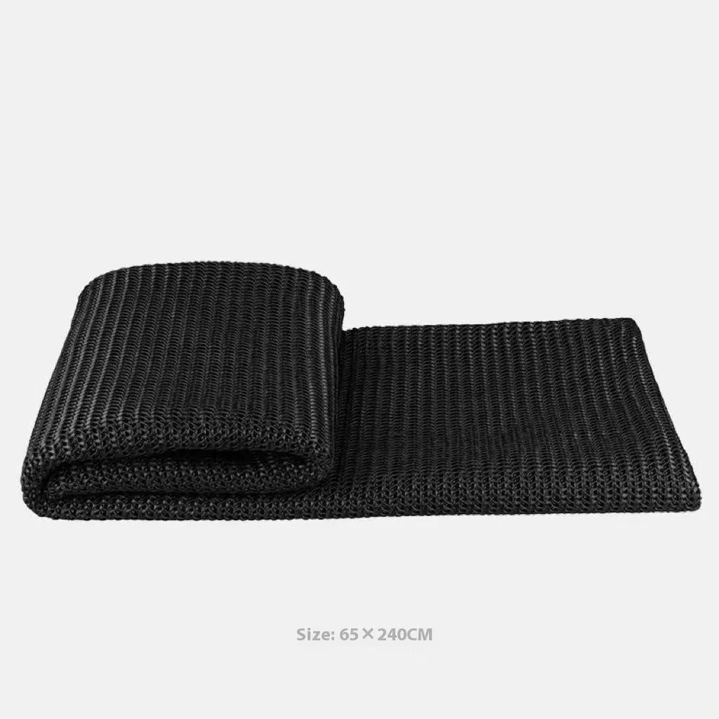 Modern minimalist grey and white plaid bed runner blanket set with pillow on bed