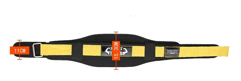 Nylon fitness weightlifting waistband belt in black, red and yellow colour options